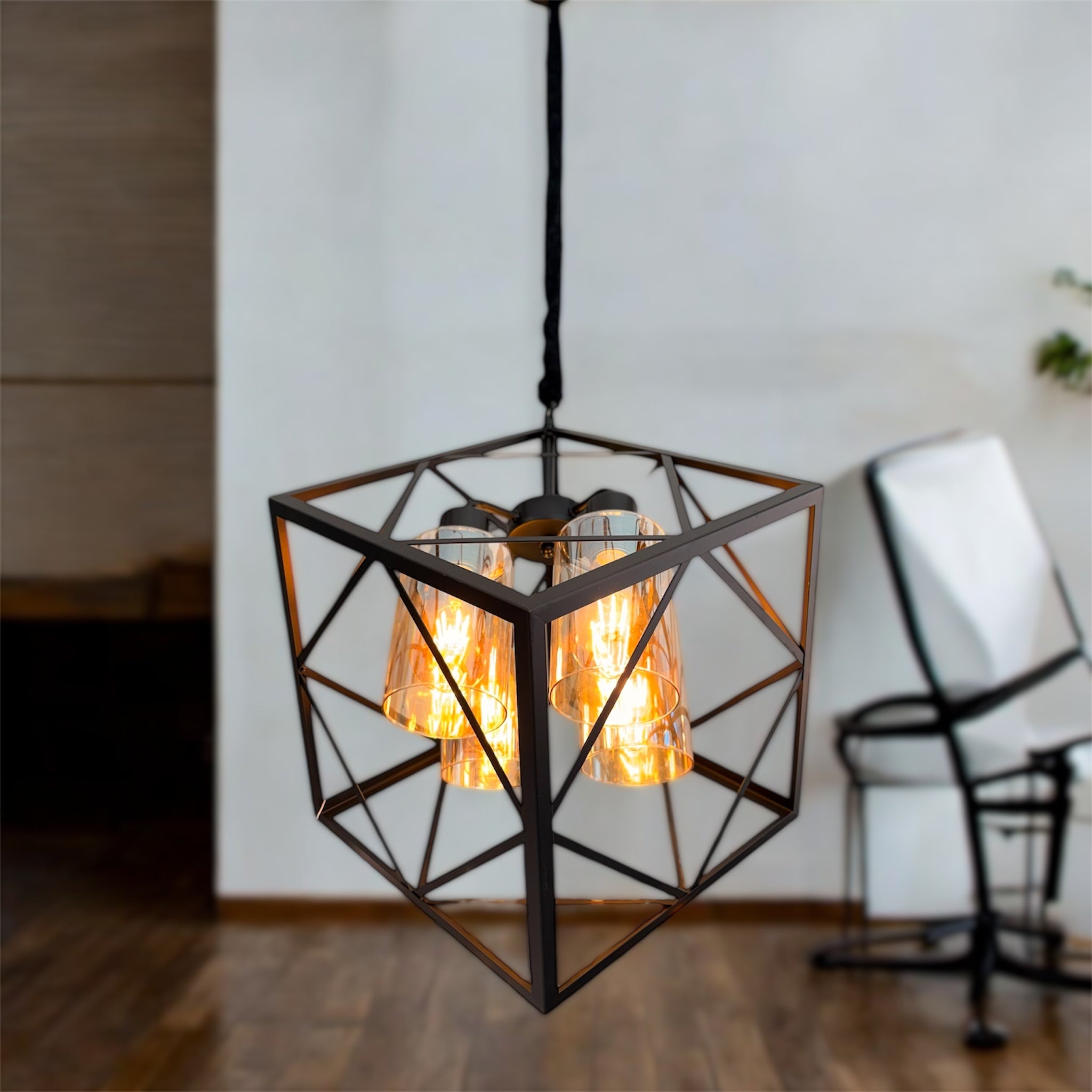 Τετράφωτο μεταλλικο φωτιστικό ρόμβος OEM