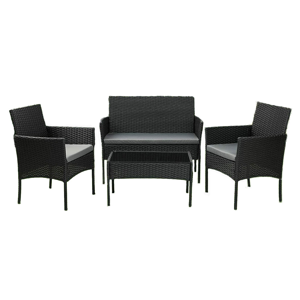 Σετ Σαλονιού Εξωτερικού Χώρου Martin Μαύρο 4τμχ