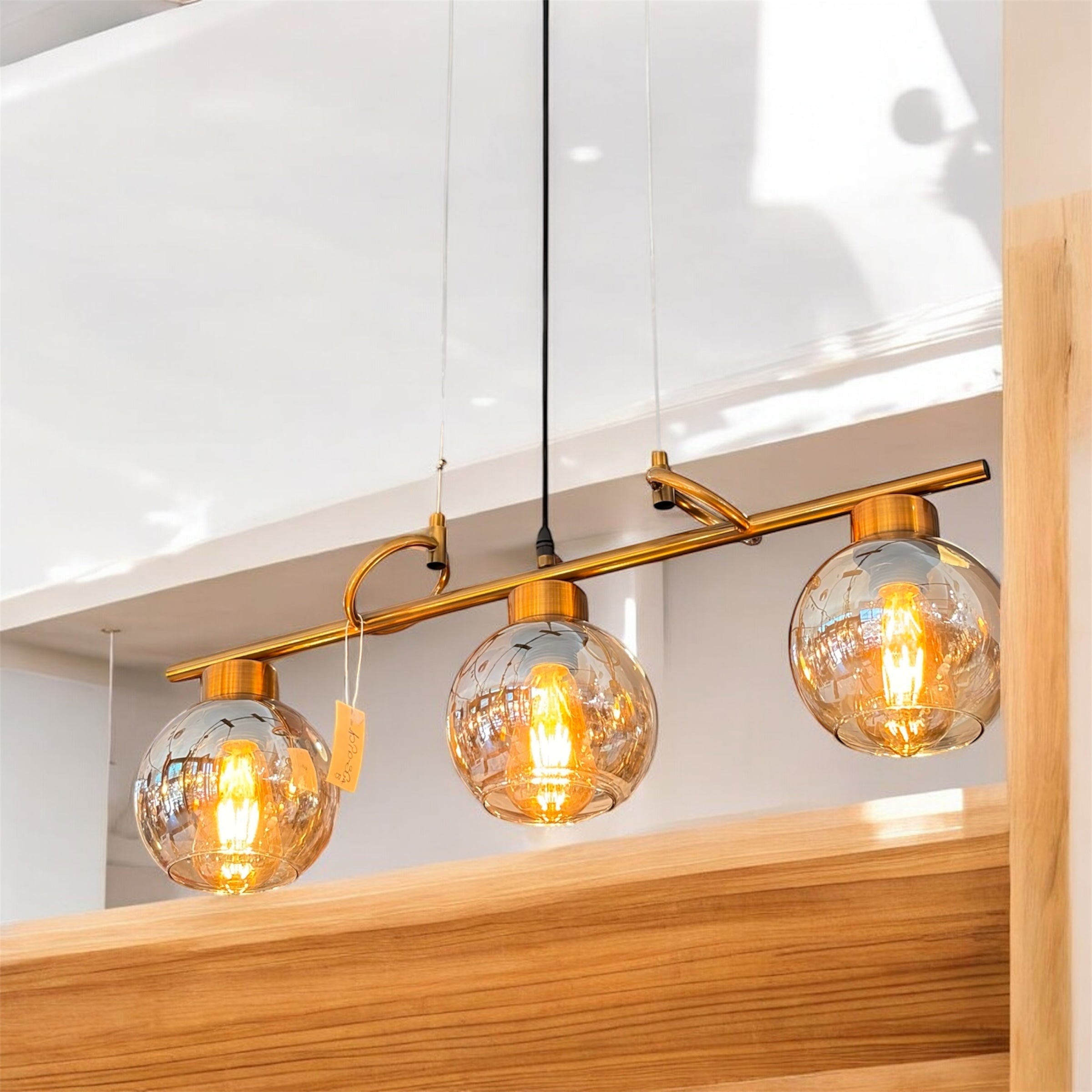 Τρίφωτο μεταλλικό φωτιστικό χρυσό vintage OEM