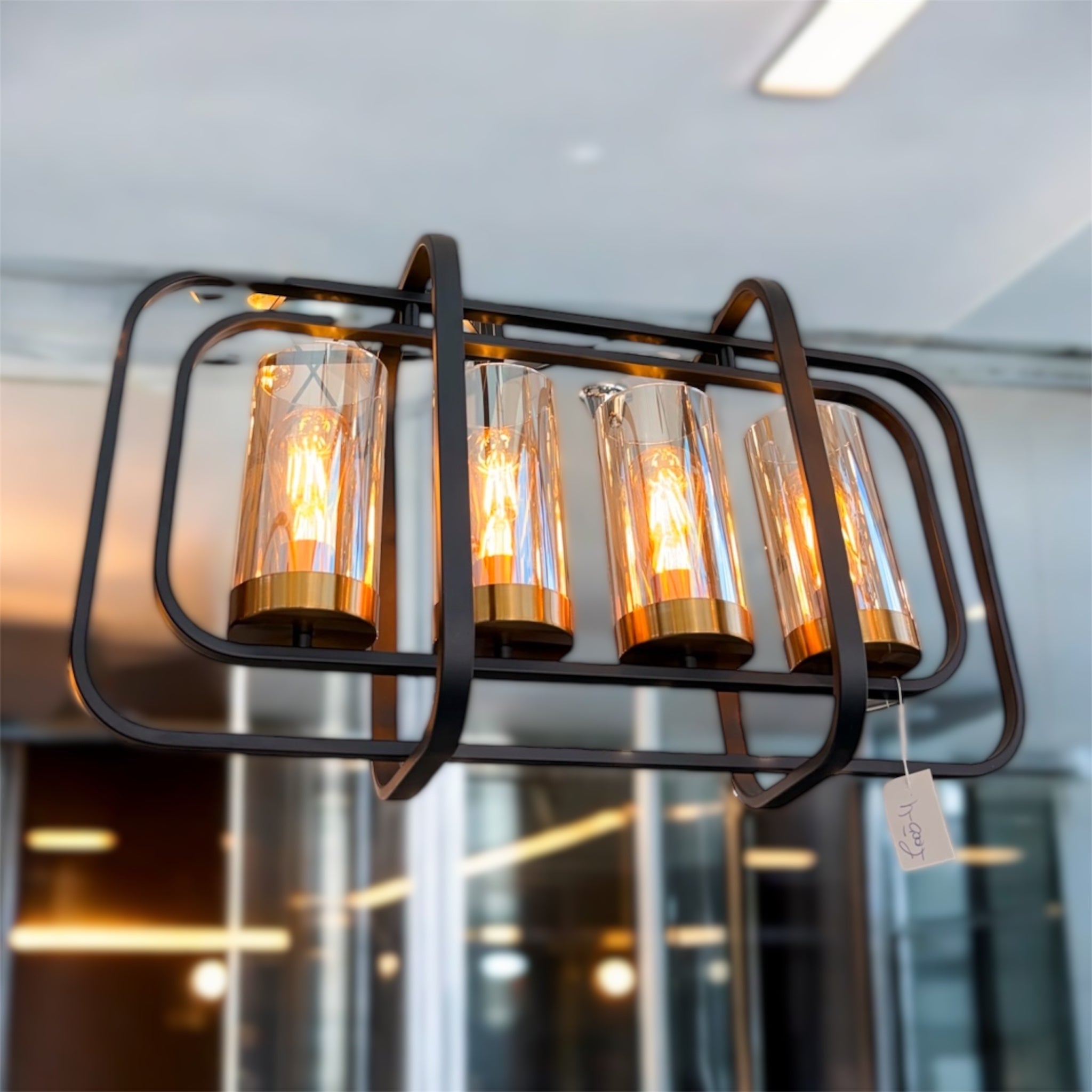 Κρέμαστο μεταλλικό φωτιστικό τετράφωτο OEM