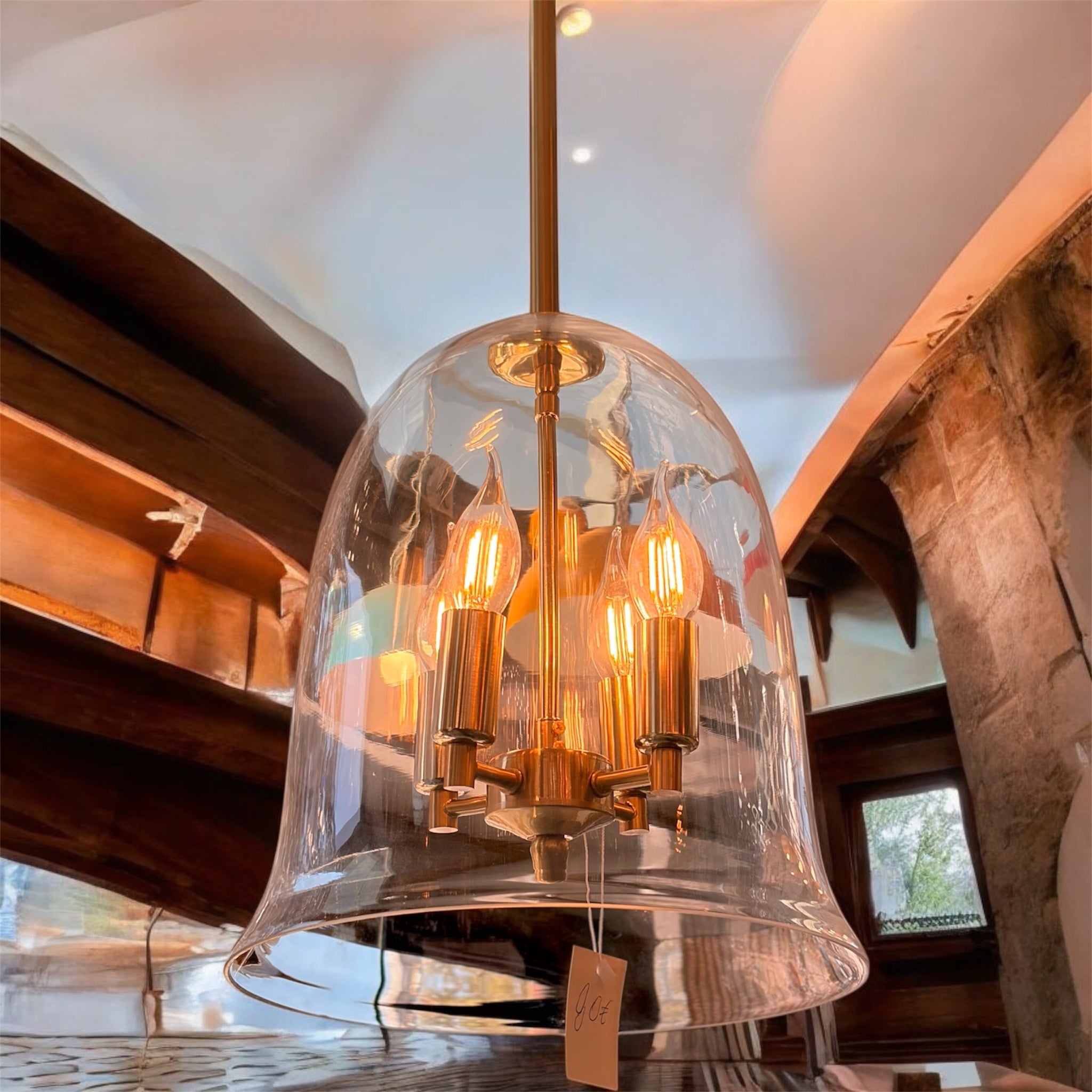 Φωτιστικο Γυάλινο καμπάνα τετράφωτο