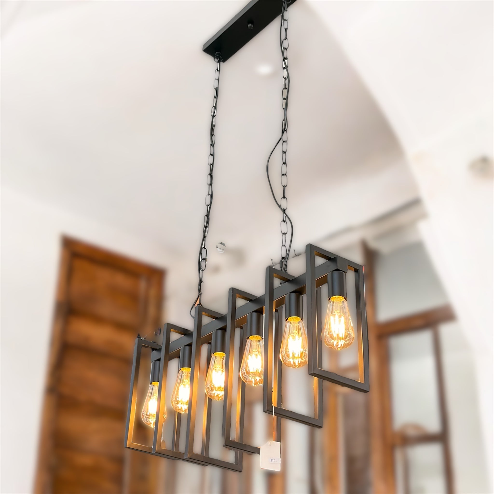 Εξάφωτο κρεμαστό φωτιστικό οροφής μεταλλικό OEM