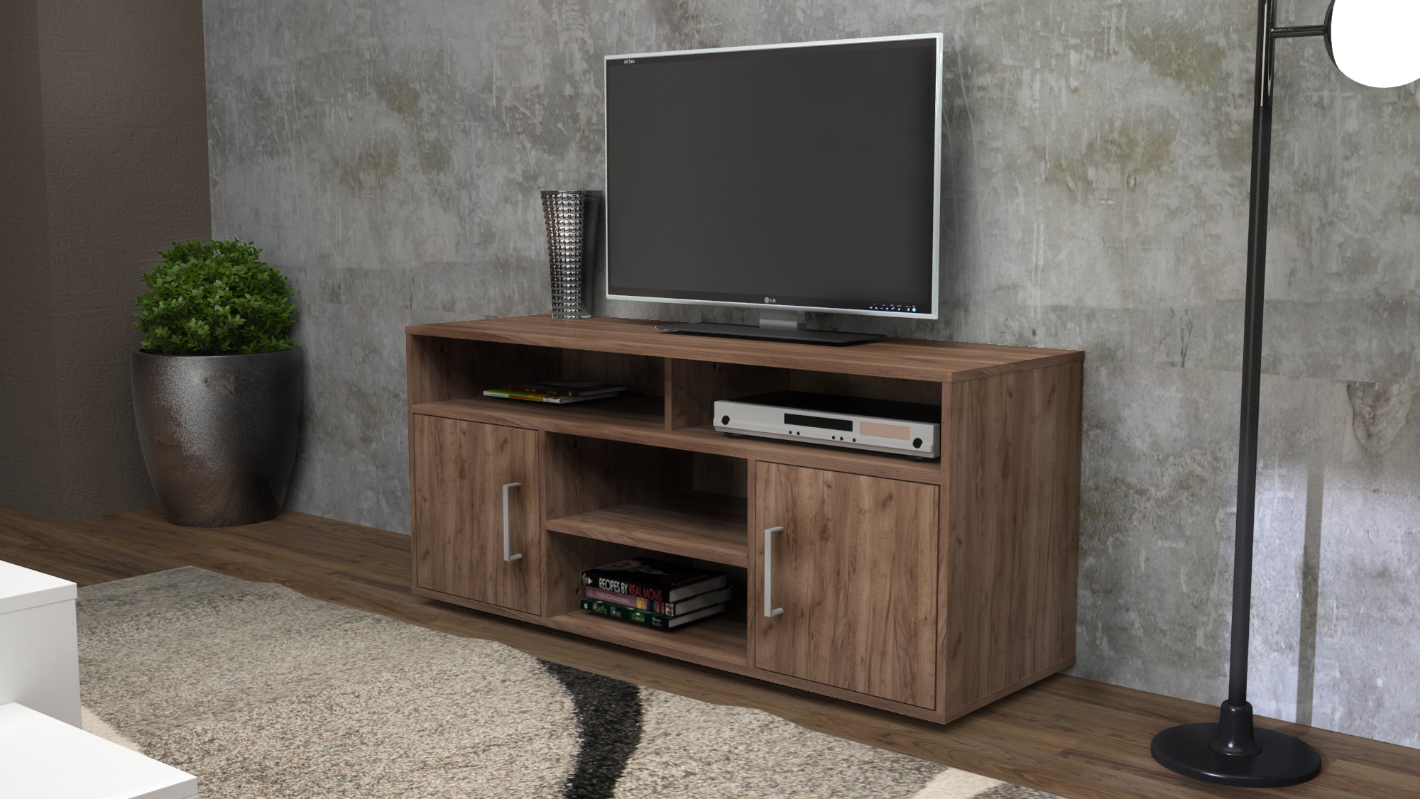 Ξύλινο Έπιπλο Τηλεόρασης Μ120xΠ40xΥ55cm