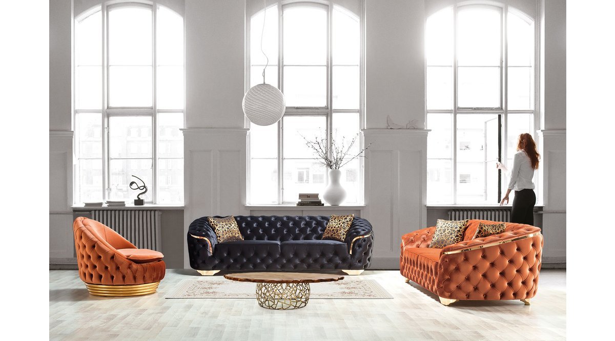 Σετ σαλόνι τριθέσιος διθέσιος και μπρεζιέρα CAVALLI 3+2+1