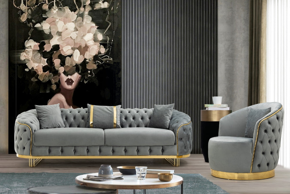 Σέτ καναπέ MILANO καπιτονέ 3+3+1