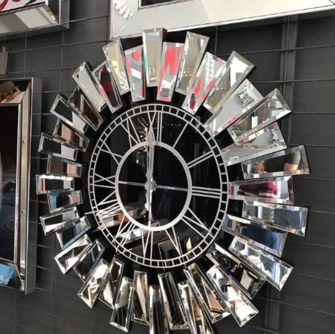 Ρολόι-καθρέπτης κρυστάλλινο Φ85