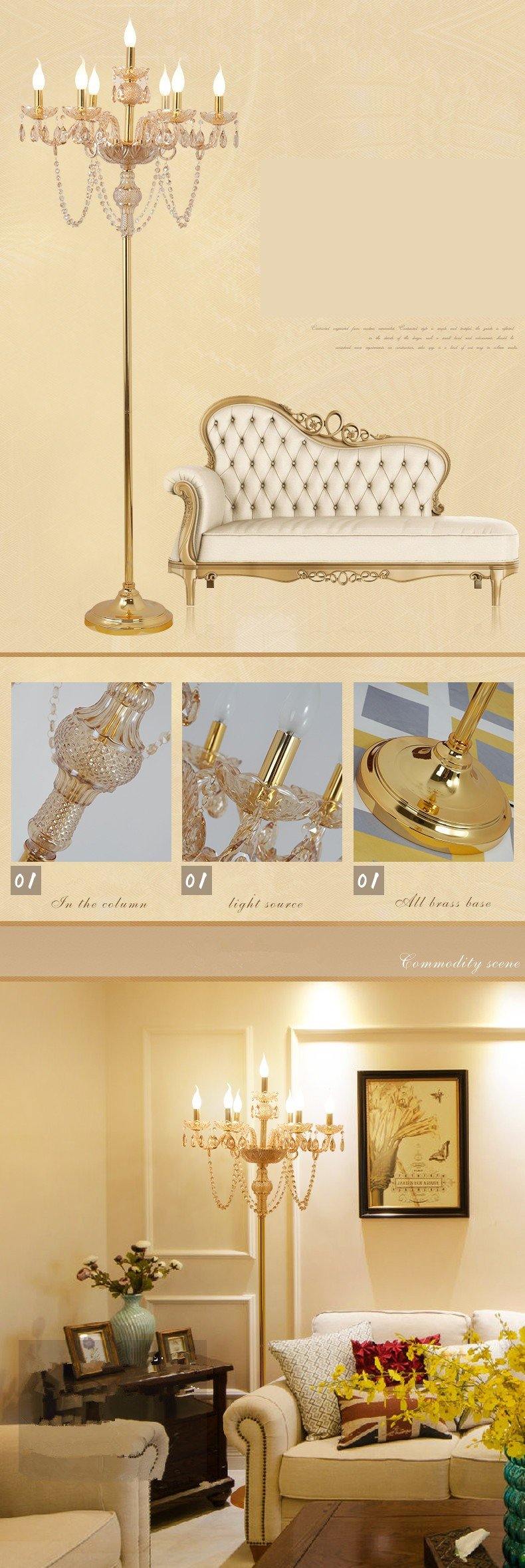 Πολυέλαιος επιδαπέδιος 7 φώτα luxury χρυσό χρώμα OEM - GVMarket