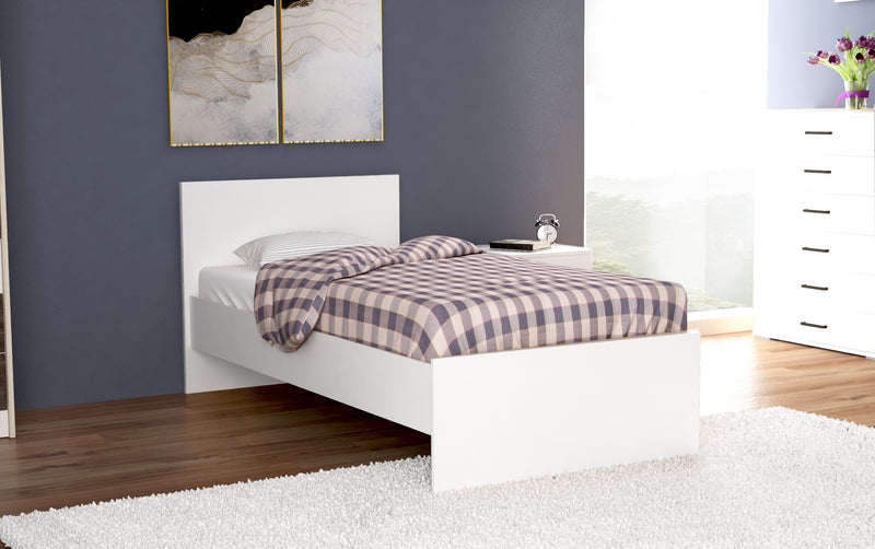 Κρεβάτι μελαμίνης μονό 190*90 χρώμα λευκό