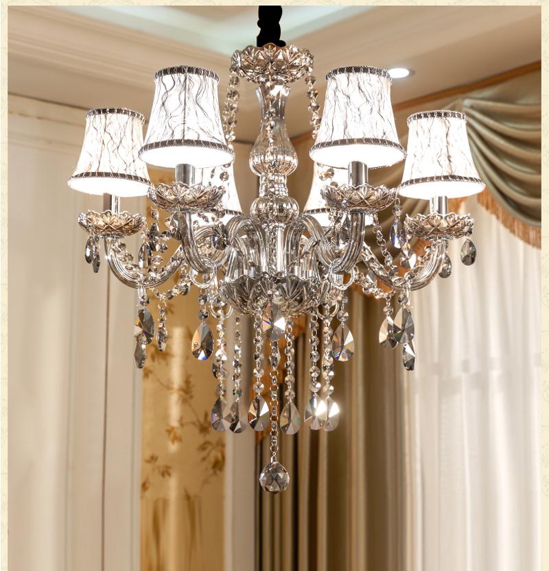 Πολυέλαιος 6 φώτα luxury με καπέλα γκρι χρώμα Φ58X60 ύψος. OEM