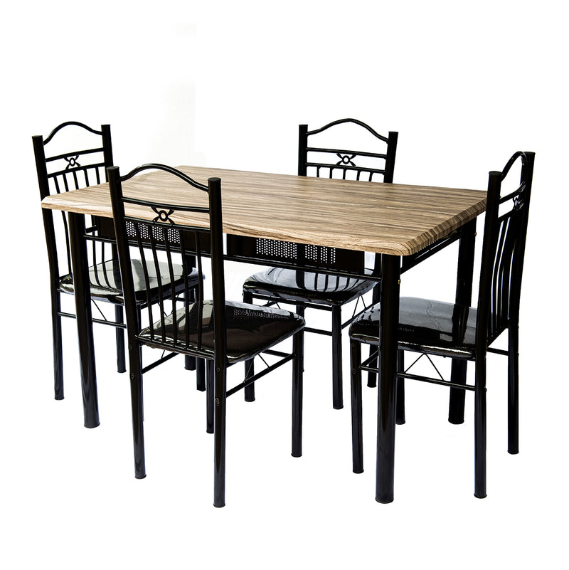 Σέτ τραπέζι κουζίνας με 4 καρέκλες 120Χ75 χρώμα καφέ φυσικό ξύλο