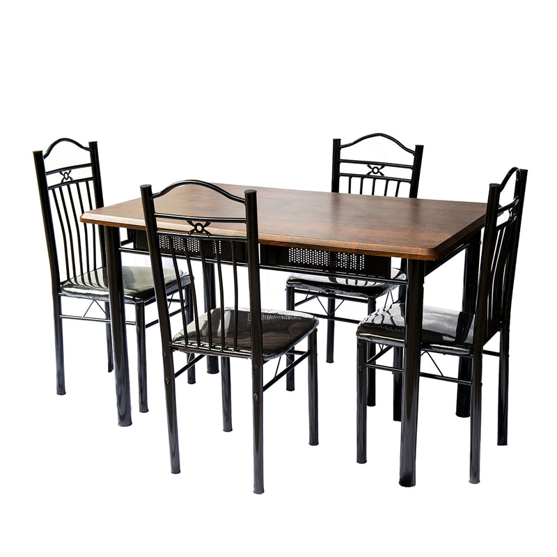 Σέτ τραπέζι κουζίνας με 4 καρέκλες 120Χ75 χρώμα σκούρο καφέ του ξύλου