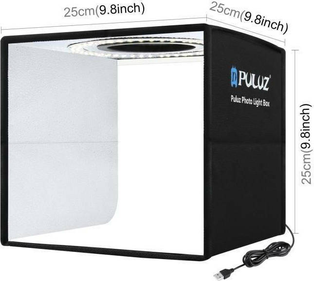 Puluz Photo Box PU5025B Mini Φωτιζόμενο με Πολλαπλά Backround 25x25x25cm