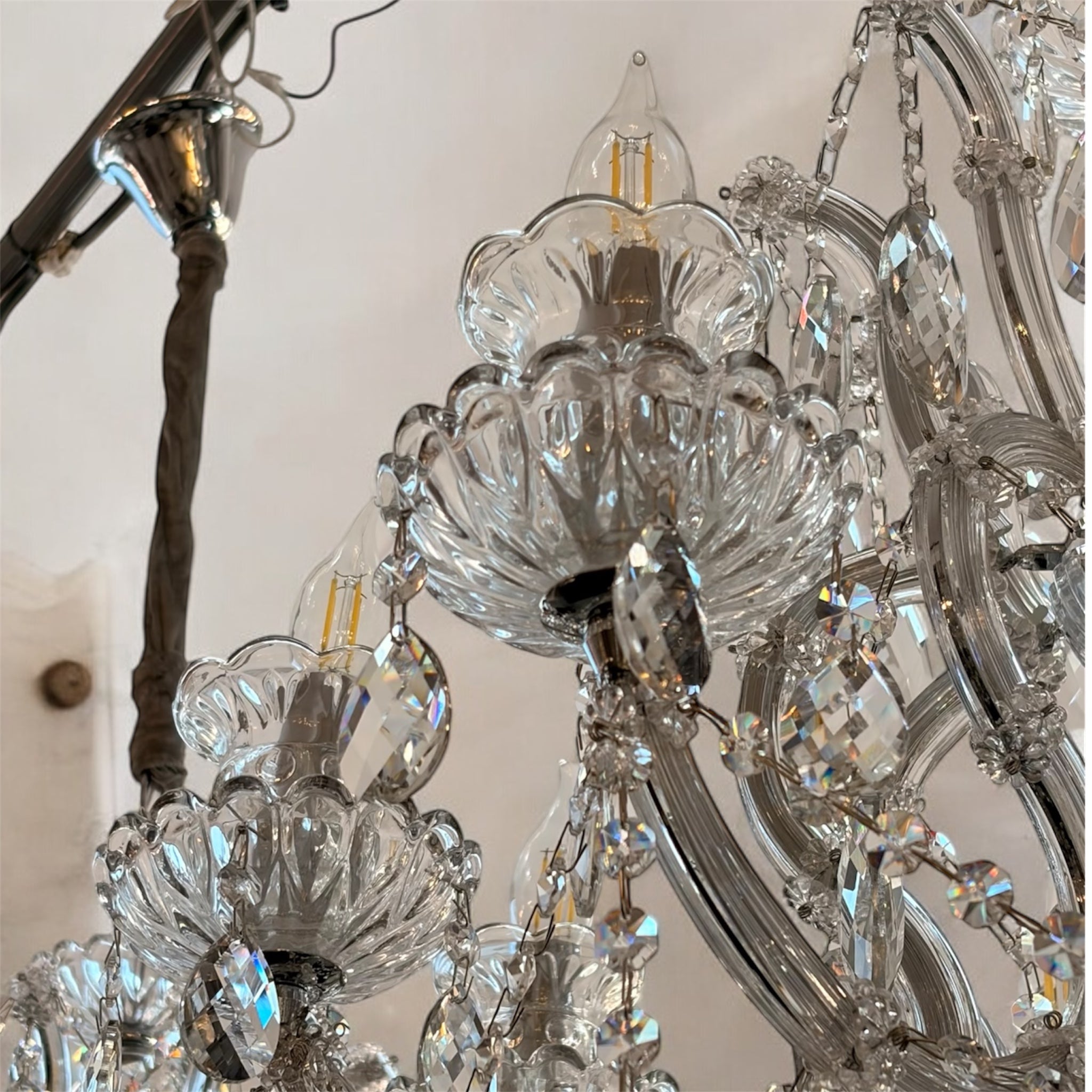 Κρυστάλλινος πολυέλαιος 6+1 μπαρόκ ασημί χρώμα ΟΕΜ