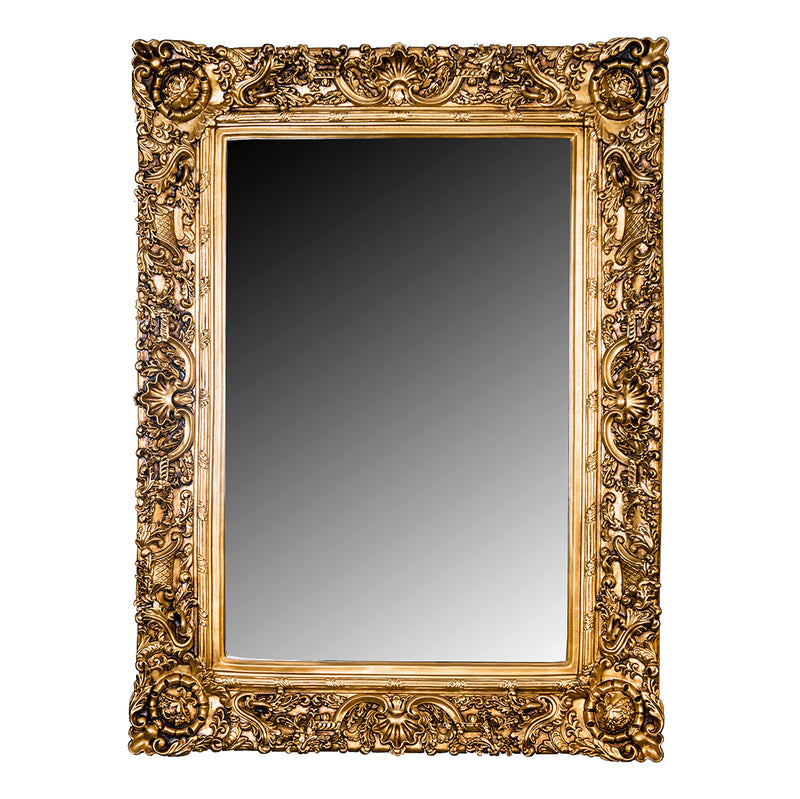 Καθρέφτης πολυρεσίν χρυσός σε σχήμα τετράγωνο
