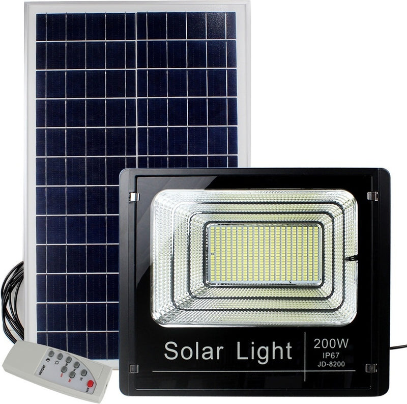 Αυτόνομος Ηλιακός Φωτοβολταϊκός Προβολέας FINEBLUE LED 200 Watt IP 67 με τηλεχειριστήριο FB-8200