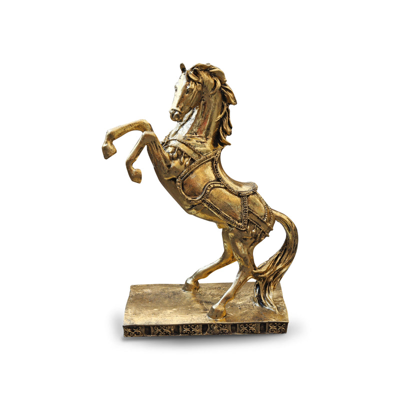 Διακοσμητική φιγούρα polyresin άλογο χρυσό όρθιο