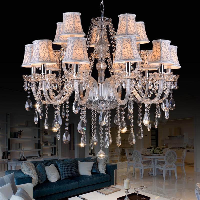 Πολυέλαιος 8+4 φώτα luxury με καπέλα silver χρώμα OEM - GVMarket