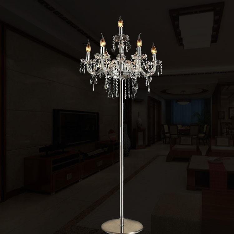 Πολυέλαιος επιδαπέδιος 7 φώτα luxury silver χρώμα - GVMarket