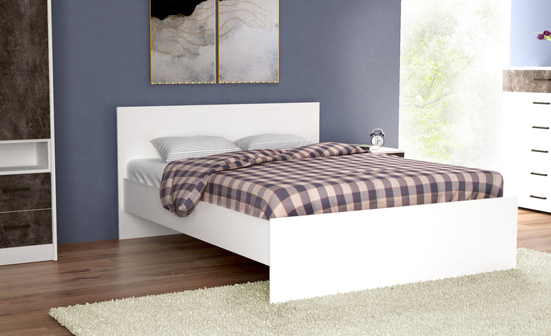 Κρεβάτι μελάμινης διπλό 160*200 σε λευκό γυαλιστερό χρώμα